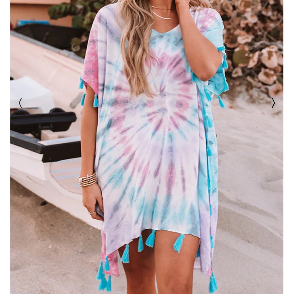 SOAKIN' UP THE SUN TIE DYE TUNIC IN PINK - Picture 4 of 8